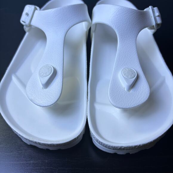 Birkenstock Gizeh EVA Slip On Sandals White Rubber Beach Flip Flops Size W 38 - Picture 4 of 16